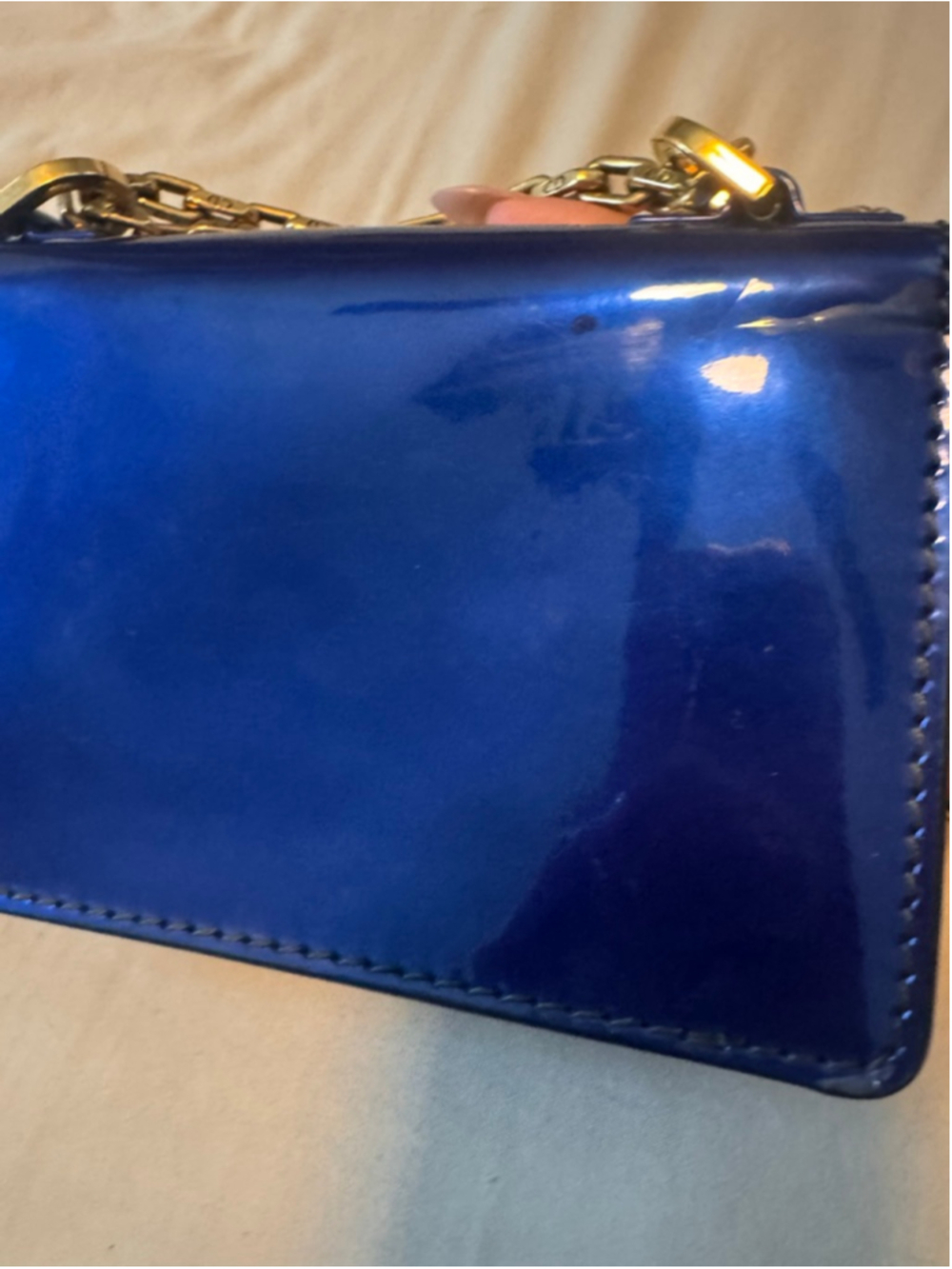 Women's Christian Dior Blue Patent Leather J'ADIOR Crossbody Bag One Size - Picture 13 of 14